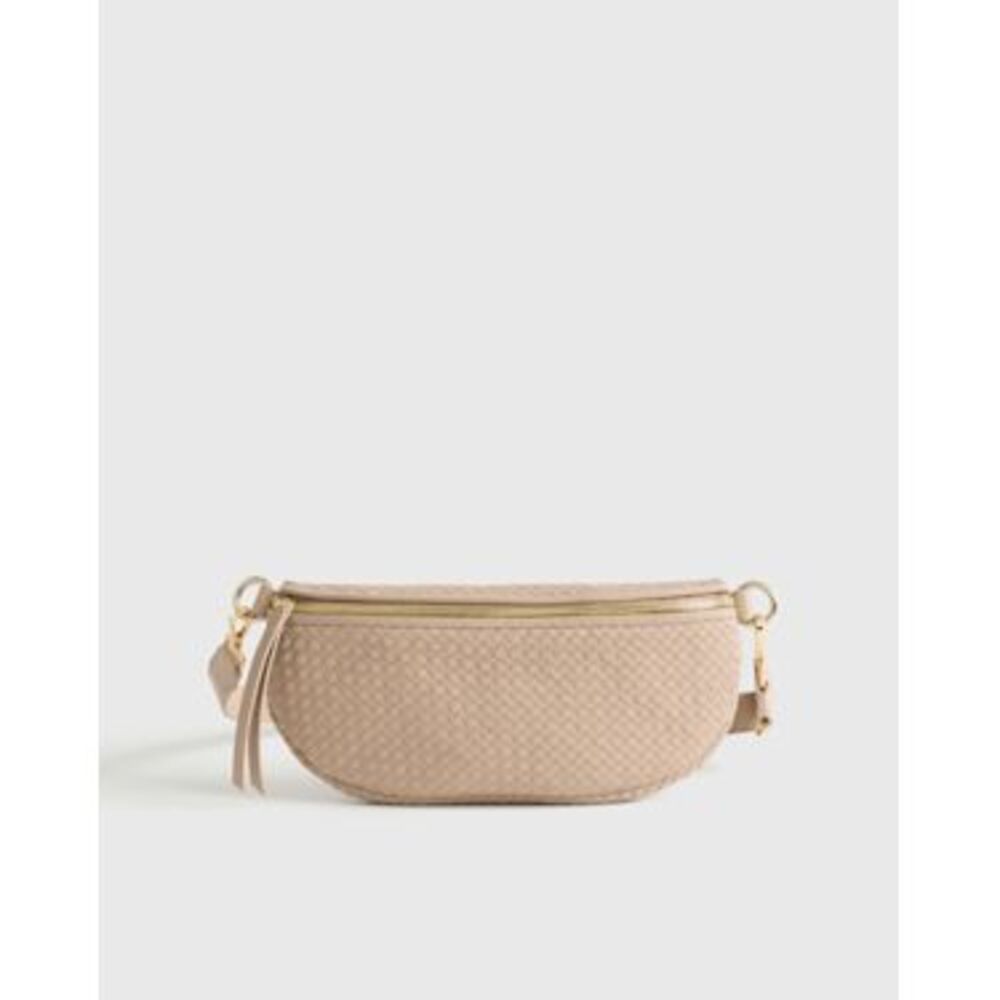 Quince Beige Woven Crossbody Bag
